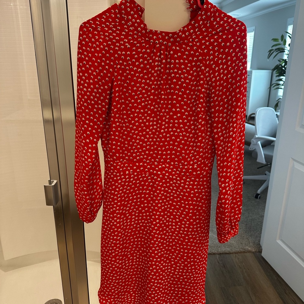 Banana Republic Red Long Sleeve Dress